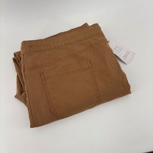 Time and Tru Womens Khaki Utility Cargo Pants Drawstring Waist XL 16 18 NWT